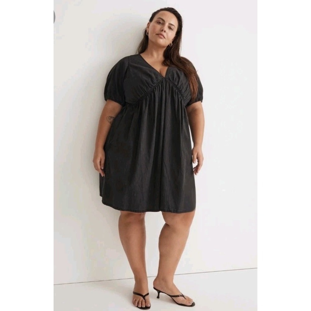 MADEWELL NWT MSRP $118‎ Lunar Wash Denim Annamarie Mini Dress PLUS SIZE 22W